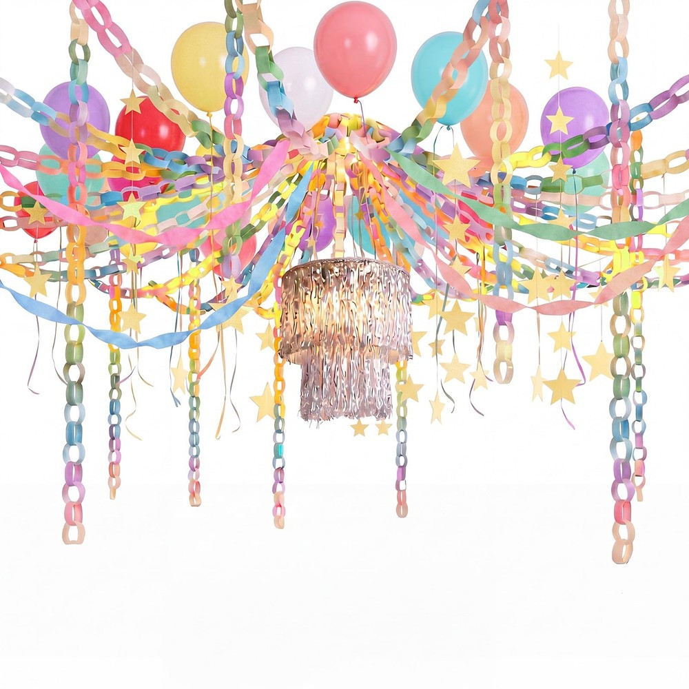 Fancy Princess Birthday Party Decorations Paper Chain Garland Strip Ceiling P…