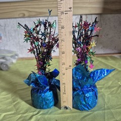 FUN Multicolored Metallic Blue Bottom 9″ Balloon Weight 2 pc set