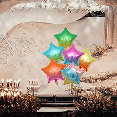 18 Assorted Gradient Color Star Shaped Balloons 6 Kinds of Rainbow Party Foil Ba