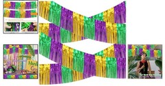 Vibrant Metallic Fringe Garland 10ft for Parades & Party Decorations – 4 Pack