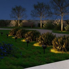 2PCS Weatherproof Solar Lights for Garden with Adjustable Angle Fast Charging