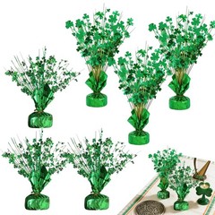 6 Pcs Glitter Shamrock St. Patrick’s Day Centerpieces-Shamrock Decorations Bu…