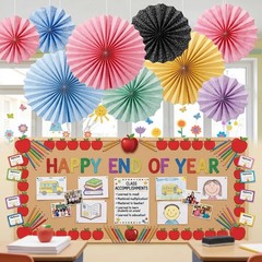 18 Pcs Graduation Hanging Paper Fans Composition Notebook Classroom Decoratio…