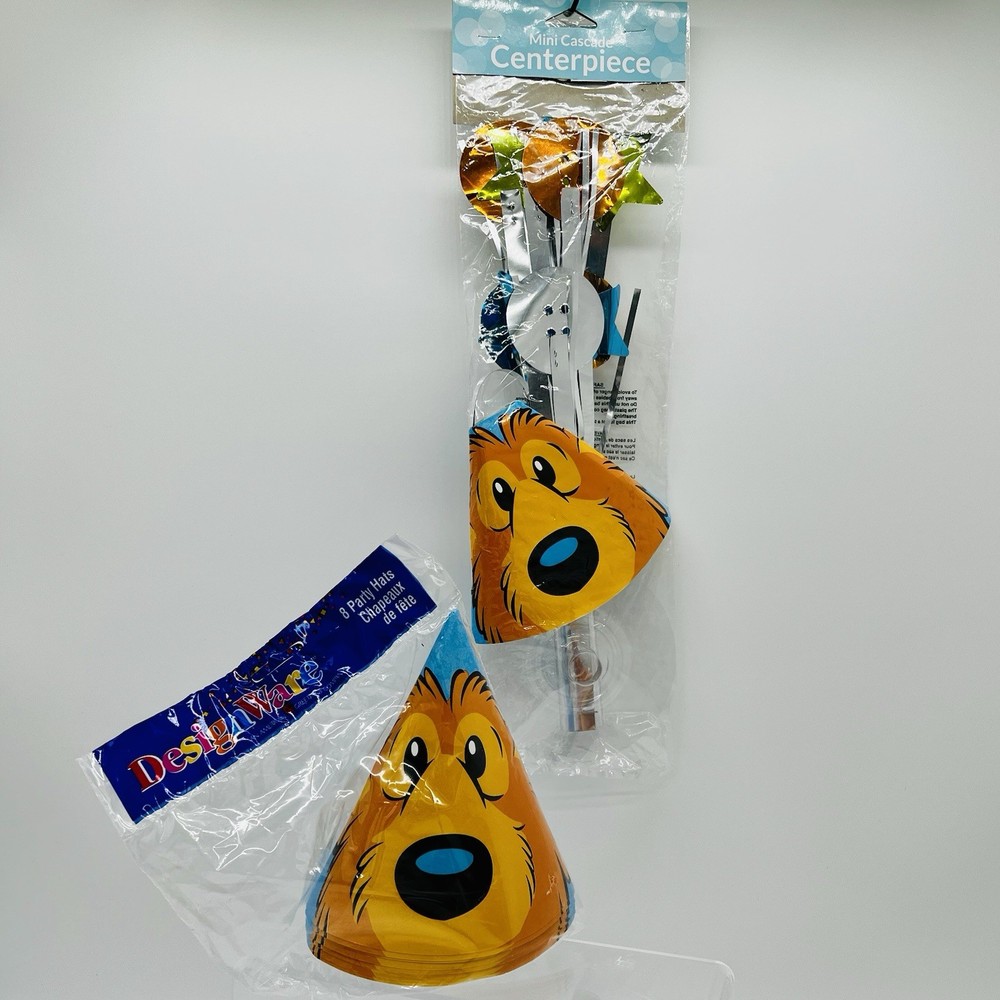 Bear In The Big Blue House Party Supplies Lot Party Hats & Handmade Centerpiece