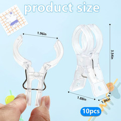 10 Pack Clear Plastic Balloon Arch Clips(3.5 Inch) Spring Clamps Backdrop Balloo