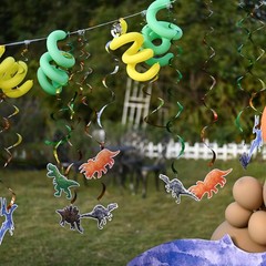 Watercolor Dinosaur Hanging Swirl – 24PCS Dinosaur Party Decorations for Boys…