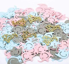 230 Pcs Elephant Confetti Gold Glitter Pink Blue Gray Baby Shower Gender Reveal