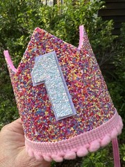 Dogs 1st Birthday Hat, Puppy’s First Birthday ,Birthday girl , Glitter Crown