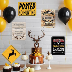 Hunting Party Decorations – 9 PCS Gone Hunting Birthday Party Sign Decorations f