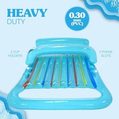 4E’s Novelty 2 Person Inflatable Pool Lounger Float for Two Adults with Phone