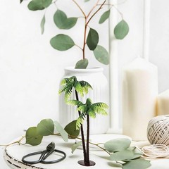 Miniature Coconut Palm Tree Decoration 3Pcs Artificial Bonsai Plant Pots for …