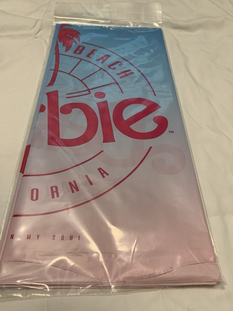 Barbie Tablecover 54” x 96” Plastic Party Tablecloth Malibu Beach Birthday