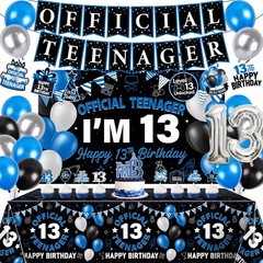 13th Decorations for Boys, 37Pcs 13 Boy Decorations Official Teenager Banner …