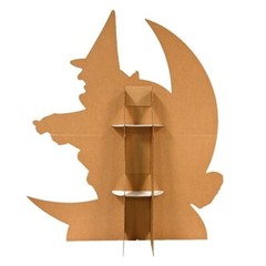 Beistle Vintage Halloween Witch and Moon 4.2 Foot Cardboard Standup