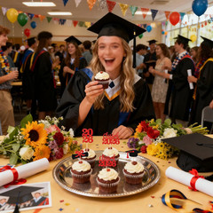 36 PCS 2026 Graduation Theme Cupcake Toppers Glitter Class of 2026 Grad Cap Dipl