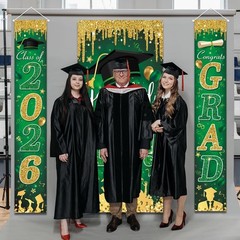 Green and Gold Graduation Decorations Class of 2026 Congrats Grad Banner and …