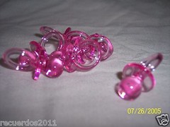 Baby Shower Medium Plastic Pacifiers 1 1/4″ Party Favors Pink Blue White Yellow