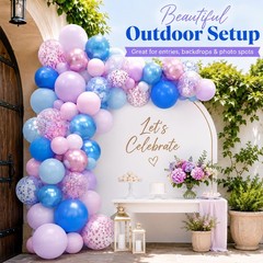 Pink and Blue Balloon, 50Pcs 12 Inch Pastel Pink Blue Purple Confetti, Royal …