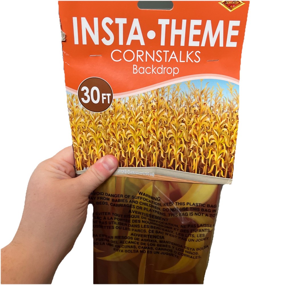 Cornstalks Backdrop 30 Foot Farm Birthday Party Supply Halloween Thanksgiving