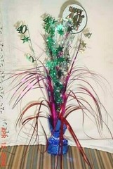 HAPPY 40TH BIRTHDAY SPRAY CENTERPIECE 18 INCHES MULTI COLOR DECOR EXCELLENT