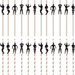 36 Pcs Bachelorette Party Straws Funny Male Dancer Drinking Paper Bridal Shower
