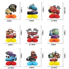 Cars Honeycomb Centerpieces Table Toppers Decore for Birthday Party Decor