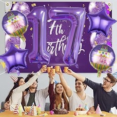 16th Birthday Decorations Party Supplies,15 Pcs 40inch Number 16 Purple Ballo…