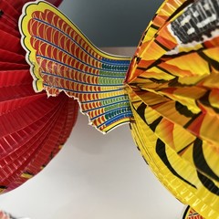 Chinese Paper Lanterns Lunar New Year Festival Animals Dragon Fish Lot of 8 Read