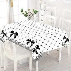 Black Bow Tablecloths Set of 3 Elegant Party Decorations Easy Clean-up New
