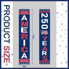 2 Pack 250th Birthday Decorations 71» x 14» 250 Years Anniversary Banner Flag