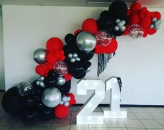 Red, Black & Silver Balloon Arch Kit – 201 Pcs for Birthday & Anniversary Decor
