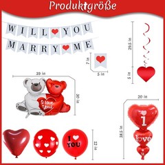 Will You Marry Me Decorations – 534 Pcs Proposal Decorations Kit Love-Bear I …