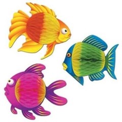 Color-Brite Tissue Fish Marine Life Party Decoration (Style is Random)