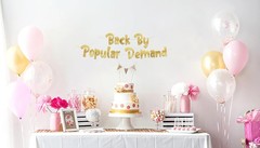 Back By Popular Demand Gold Glitter Banner – Welcome Home Party