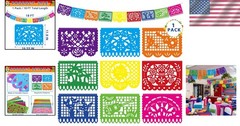 18 FT Cinco De Mayo Banner – 9 Exquisite Double-Sided Papel Picado Flags