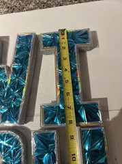 W-I-S-H Styrofoam Lettering Blue Shiny Sparkled Party Decor Big 8”tall