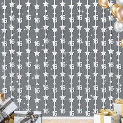 WenmthG 2 Pack Rose Gold 16th Birthday Party Decorations 3.3×6.6ft
