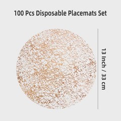 100 Pcs Disposable Placemats Set, 13 Inch Round Random Lines Table Doilies Pa…