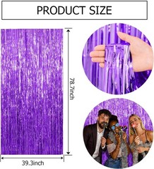 Shiny Purple Foil Fringe Backdrop Streamers – Perfect for All Celebrations