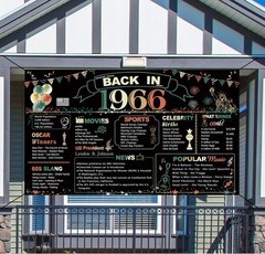 60Th Birthday Party Decorations, Colorful Back in 1966 Banner 60 Year Old Birthd