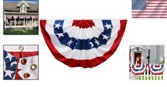 Vibrant Red, White & Blue Bunting 1.5×3 FT for Independence Day & Memorial Day