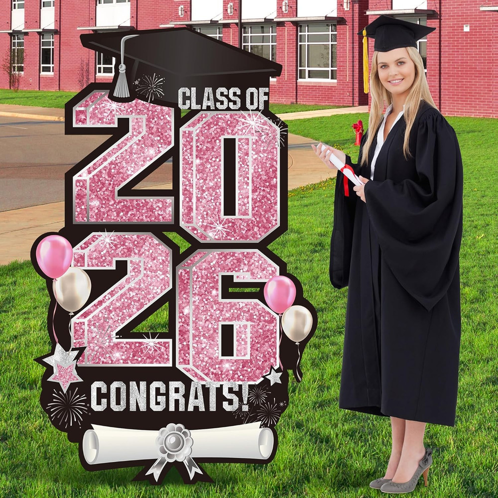 2026 Extra Large 47.2 Inch Graduation Yard Sign Congrats Grad Lawn Decor Class o
