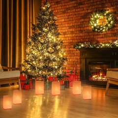 White Paper Luminary Bags, 10 Pcs Stars Flame Resistant Candle Bags