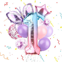 Butterfly Balloons 6Th Birthday Decorations Gradient Pink Purple Colorful Butter