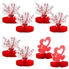 8 Pieces Red Heart Paper Table Centerpieces for Celebrate Valentine’s Day, Ta…