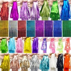 Shimmer Foil Curtain Backdrop Wedding Party Birthday Halloween Xmas Door Deco UK