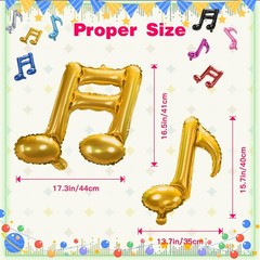 16 Pcs Music Note Foil Balloons 16» Music Note Foil Mylar Balloons Aluminum …