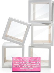 Baby Boxes with Letters 5 Transparent Baby Shower Balloon Boxes with 78 Letters