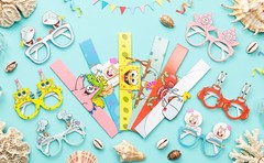 24 Pcs SpongeBob Birthday Party Decoration Set Kids SpongeBob Photo Booth Props