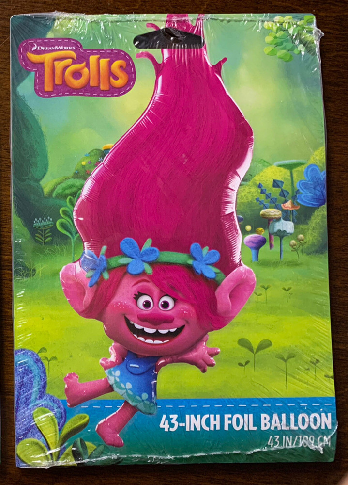 WOW! Trolls POPPY 43″ Foil Balloon by DreamWorks & FAST FREE SHIPPING!!!!!!!!